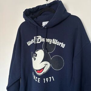 Disney Mickey Mouse Walt Disney World Navy Blue Hoodie Men’s Size XL
